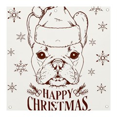 French Bulldog Christmas T- Shirt Happy Christmas Santa Frenchie T- Shirt Banner And Sign 3  X 3  by ZUXUMI