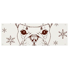 French Bulldog Christmas T- Shirt Happy Christmas Santa Frenchie T- Shirt Banner And Sign 9  X 3  by ZUXUMI