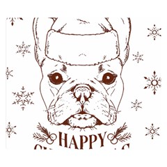 French Bulldog Christmas T- Shirt Happy Christmas Santa Frenchie T- Shirt Premium Plush Fleece Blanket (small) by ZUXUMI