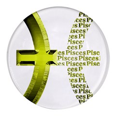 Pisces T-shirtnew Zodiac Symbol Pisces T-shirt Round Glass Fridge Magnet (4 Pack)