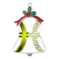 Pisces T-shirtnew Zodiac Symbol Pisces T-shirt Metal Holly Leaf Bell Ornament by EnriqueJohnson