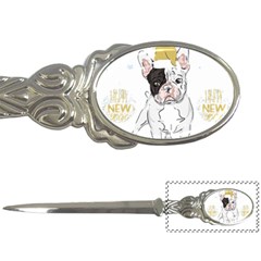 French Bulldog Christmas T- Shirt Happy New Year Frenchie Bulldog T- Shirt Letter Opener by ZUXUMI