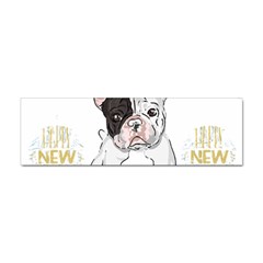 French Bulldog Christmas T- Shirt Happy New Year Frenchie Bulldog T- Shirt Sticker (bumper) by ZUXUMI