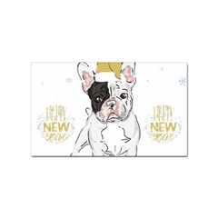 French Bulldog Christmas T- Shirt Happy New Year Frenchie Bulldog T- Shirt Sticker Rectangular (10 Pack) by ZUXUMI