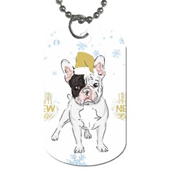 French Bulldog Christmas T- Shirt Happy New Year Frenchie Bulldog T- Shirt Dog Tag (two Sides) by ZUXUMI