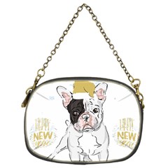 French Bulldog Christmas T- Shirt Happy New Year Frenchie Bulldog T- Shirt Chain Purse (two Sides) by ZUXUMI