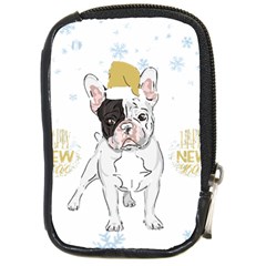 French Bulldog Christmas T- Shirt Happy New Year Frenchie Bulldog T- Shirt Compact Camera Leather Case by ZUXUMI