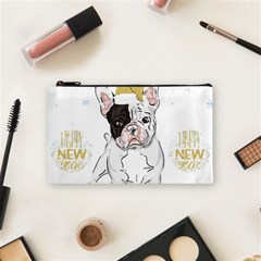 French Bulldog Christmas T- Shirt Happy New Year Frenchie Bulldog T- Shirt Cosmetic Bag (small) by ZUXUMI