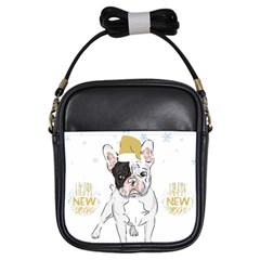 French Bulldog Christmas T- Shirt Happy New Year Frenchie Bulldog T- Shirt Girls Sling Bag by ZUXUMI