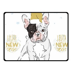 French Bulldog Christmas T- Shirt Happy New Year Frenchie Bulldog T- Shirt Fleece Blanket (small) by ZUXUMI