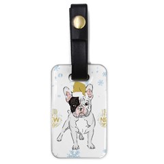 French Bulldog Christmas T- Shirt Happy New Year Frenchie Bulldog T- Shirt Luggage Tag (one Side) by ZUXUMI