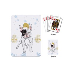 French Bulldog Christmas T- Shirt Happy New Year Frenchie Bulldog T- Shirt Playing Cards Single Design (mini) by ZUXUMI