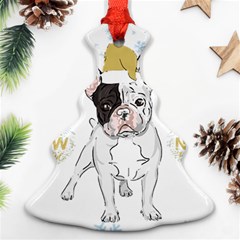 French Bulldog Christmas T- Shirt Happy New Year Frenchie Bulldog T- Shirt Christmas Tree Ornament (two Sides) by ZUXUMI