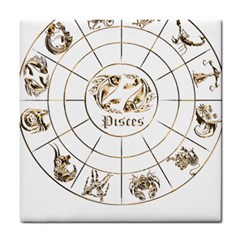 Pisces T-shirtpisces Gold Edition - 12 Zodiac In 1 T-shirt Tile Coaster by EnriqueJohnson