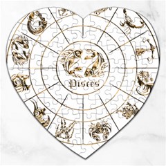 Pisces T-shirtpisces Gold Edition - 12 Zodiac In 1 T-shirt Jigsaw Puzzle (heart) by EnriqueJohnson