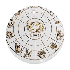 Pisces T-shirtpisces Gold Edition - 12 Zodiac In 1 T-shirt Round Ornament (two Sides) by EnriqueJohnson