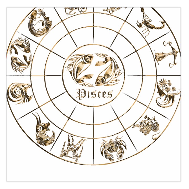 Pisces T-shirtpisces Gold Edition - 12 Zodiac In 1 T-shirt Square Satin Scarf (36  x 36 )