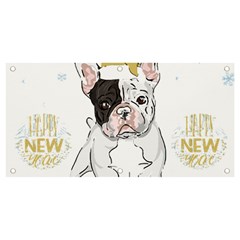 French Bulldog Christmas T- Shirt Happy New Year Frenchie Bulldog T- Shirt Banner And Sign 4  X 2  by ZUXUMI