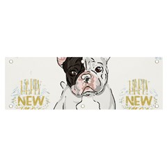 French Bulldog Christmas T- Shirt Happy New Year Frenchie Bulldog T- Shirt Banner And Sign 6  X 2  by ZUXUMI