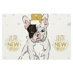 French Bulldog Christmas T- Shirt Happy New Year Frenchie Bulldog T- Shirt Banner And Sign 6  X 4  by ZUXUMI