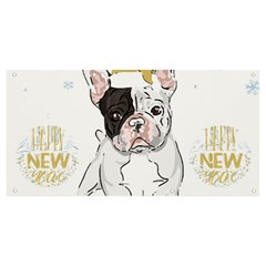 French Bulldog Christmas T- Shirt Happy New Year Frenchie Bulldog T- Shirt Banner And Sign 8  X 4  by ZUXUMI