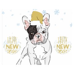 French Bulldog Christmas T- Shirt Happy New Year Frenchie Bulldog T- Shirt Premium Plush Fleece Blanket (medium) by ZUXUMI