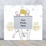 French Bulldog Christmas T- Shirt Happy New Year Frenchie Bulldog T- Shirt White Wall Photo Frame 5  x 7  Front