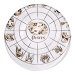 Pisces T-shirtpisces Gold Edition - 12 Zodiac In 1 T-shirt Round Glass Fridge Magnet (4 pack) Front