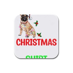 French Bulldog Dog Xmas Pajama T- Shirt French Bulldog Dog Xmas This Is My Christmas Pajama T- Shirt Rubber Square Coaster (4 Pack) by ZUXUMI