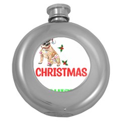 French Bulldog Dog Xmas Pajama T- Shirt French Bulldog Dog Xmas This Is My Christmas Pajama T- Shirt Round Hip Flask (5 Oz) by ZUXUMI