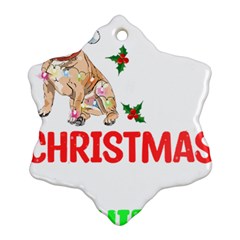 French Bulldog Dog Xmas Pajama T- Shirt French Bulldog Dog Xmas This Is My Christmas Pajama T- Shirt Snowflake Ornament (two Sides) by ZUXUMI