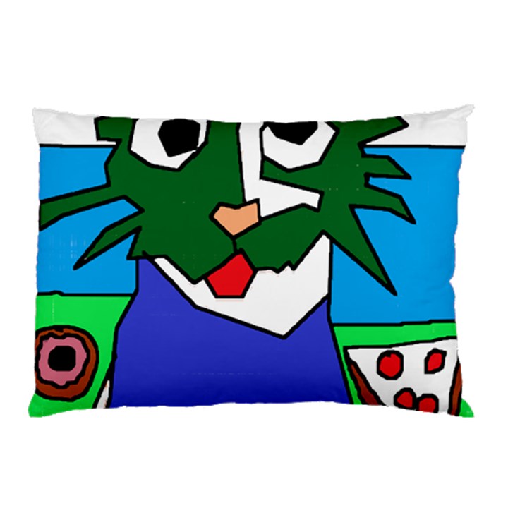 Pizza Donut Loving Cat Doing Cute Thing T-shirtpizza Donut Loving Cat Doing Cute Things T-shirt Pillow Case (Two Sides)