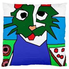 Pizza Donut Loving Cat Doing Cute Thing T-shirtpizza Donut Loving Cat Doing Cute Things T-shirt Large Cushion Case (one Side) by EnriqueJohnson