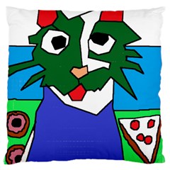 Pizza Donut Loving Cat Doing Cute Thing T-shirtpizza Donut Loving Cat Doing Cute Things T-shirt Standard Premium Plush Fleece Cushion Case (two Sides) by EnriqueJohnson