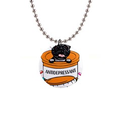 French Bulldog T- Shirt Cute French Bulldog Christma T- Shirt 1  Button Necklace by ZUXUMI