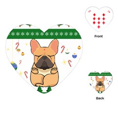 French Bulldog T- Shirt Cute French Bulldog Christmas T- Shirt (1) Playing Cards Single Design (heart)