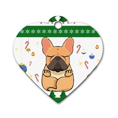 French Bulldog T- Shirt Cute French Bulldog Christmas T- Shirt (1) Dog Tag Heart (one Side) by ZUXUMI