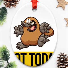 Platypus T-shirtnope Not Today Platypus 37 T-shirt Oval Ornament (two Sides) by EnriqueJohnson