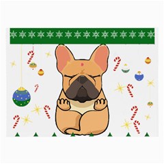 French Bulldog T- Shirt Cute French Bulldog Christmas T- Shirt (1) Large Glasses Cloth (2 Sides) by ZUXUMI