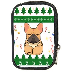 French Bulldog T- Shirt Cute French Bulldog Christmas T- Shirt (1) Compact Camera Leather Case by ZUXUMI