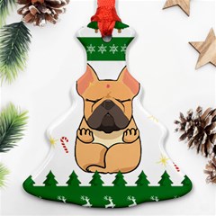 French Bulldog T- Shirt Cute French Bulldog Christmas T- Shirt (1) Christmas Tree Ornament (two Sides) by ZUXUMI