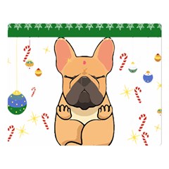 French Bulldog T- Shirt Cute French Bulldog Christmas T- Shirt (1) Two Sides Premium Plush Fleece Blanket (large) by ZUXUMI