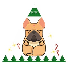 French Bulldog T- Shirt Cute French Bulldog Christmas T- Shirt (1) Wooden Puzzle Triangle by ZUXUMI