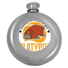 Platypus T-shirtplatypus Home T-shirt Round Hip Flask (5 Oz) by EnriqueJohnson