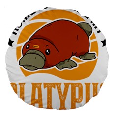 Platypus T-shirtplatypus Home T-shirt Large 18  Premium Round Cushions by EnriqueJohnson