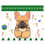 French Bulldog T- Shirt Cute French Bulldog Christmas T- Shirt Two Sides Premium Plush Fleece Blanket (Small) 50 x40  Blanket Front