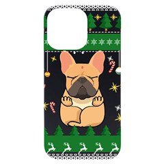 French Bulldog T- Shirt Cute French Bulldog Christmas T- Shirt Iphone 14 Pro Max Black Uv Print Case by ZUXUMI