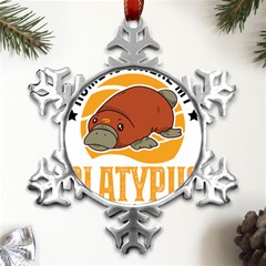 Platypus T-shirtplatypus Home T-shirt Metal Small Snowflake Ornament by EnriqueJohnson