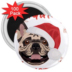 French Bulldog T- Shirt French Bulldog Merry Christmas T- Shirt (1) 3  Magnets (100 Pack)