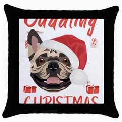 French Bulldog T- Shirt French Bulldog Merry Christmas T- Shirt (1) Throw Pillow Case (black) by ZUXUMI